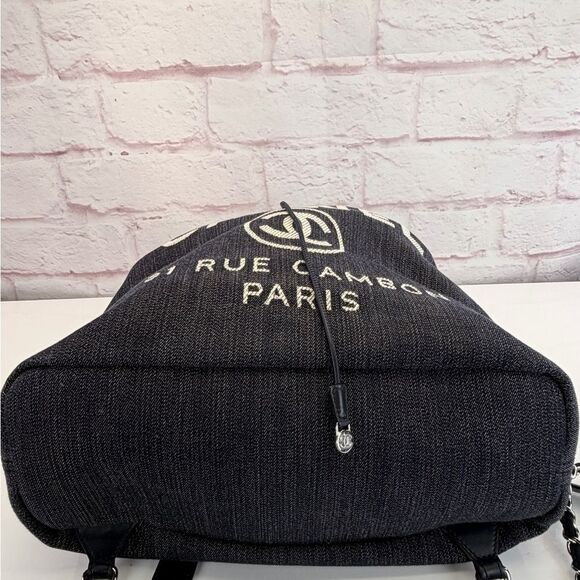 Chanel Deauville Large Navy Denim Canvas Drawstring Backpack main image 4